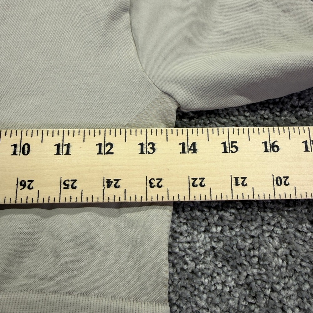 Work Out Quarter Zip Pullover Womens S Beige Seamless Crop Top - Picture 4 of 8